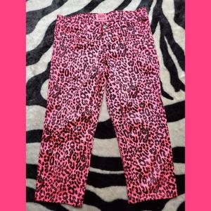 Hot Pink & Black Cheetah Print Tripp Capris